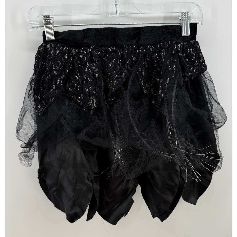 Walmart Light Up Fiber Optic Tutu Skirt Black Silver Halloween Girls One Size